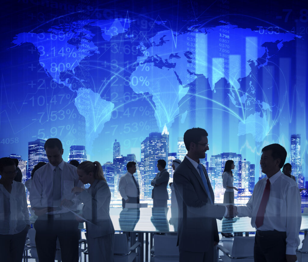 Business leaders in a conference meeting discussing strategy, symbolizing background verification in India as part of corporate risk management.