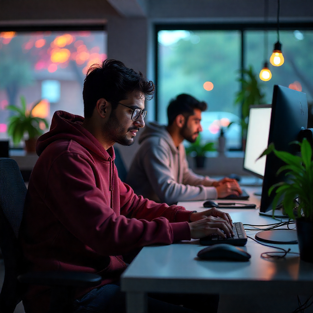 Indian professionals working in a modern office, representing verified hiring and background checks in Hyderabad