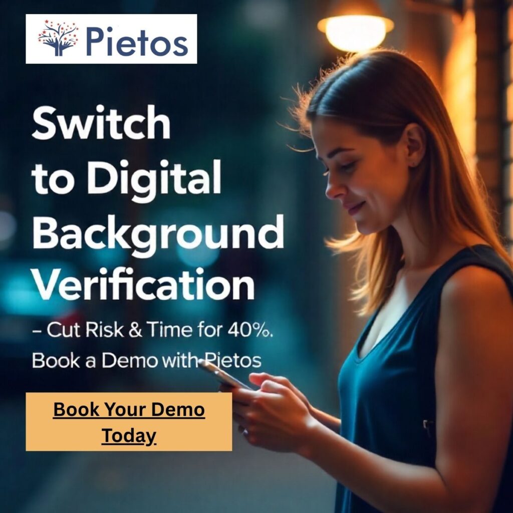 Call-to-action banner inviting HR teams to book a demo for digital background verification