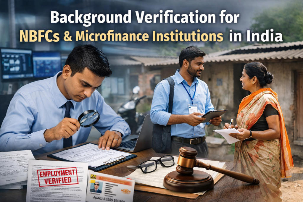 Background verification for NBFCs and microfinance institutions in India including field staff and employment verification