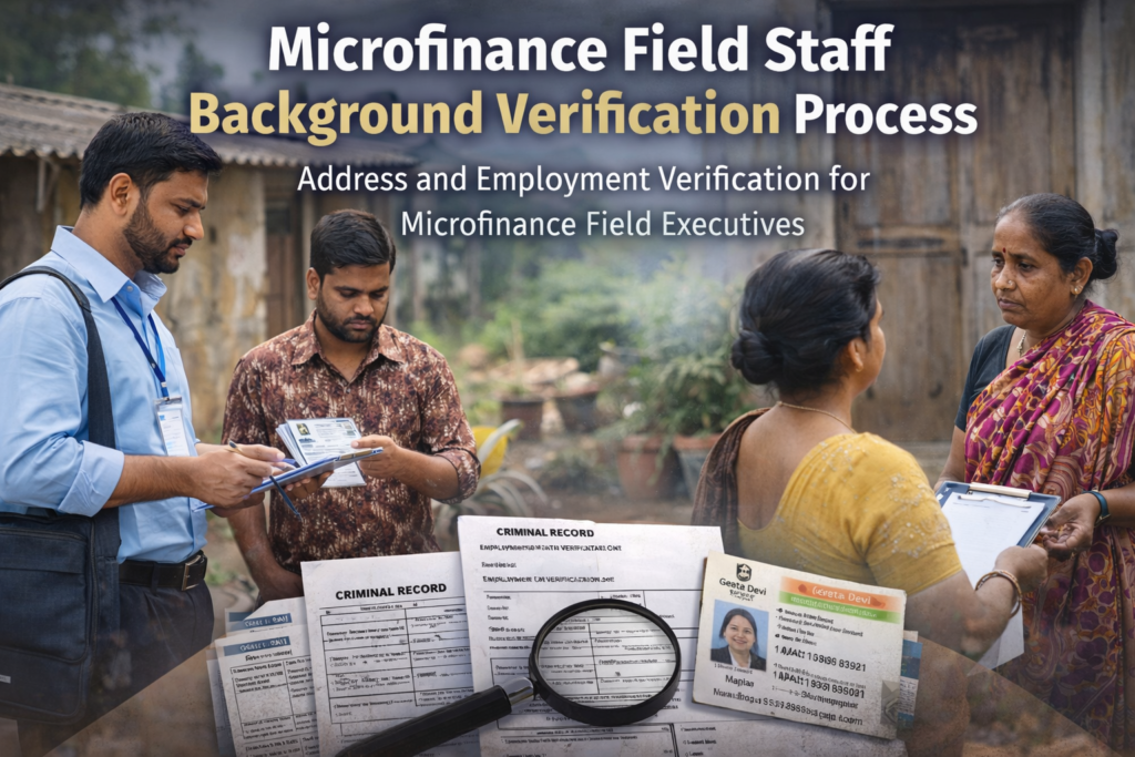 Microfinance field staff background verification and address validation process for NBFC hiring in India