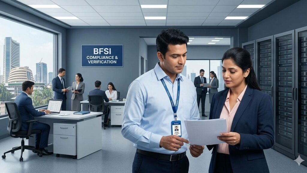 Secure BFSI compliance using Pietos Background Verification Services for Industries.